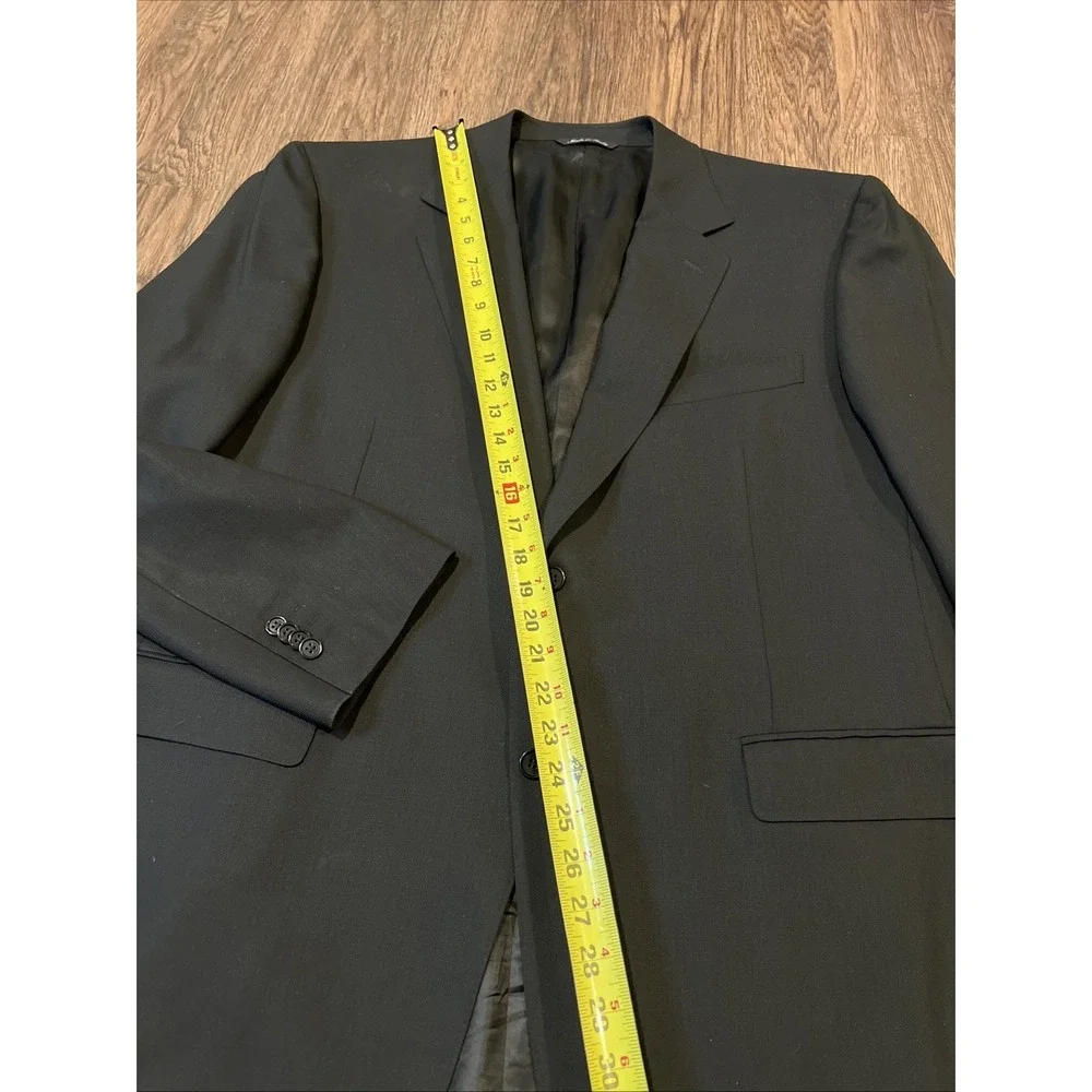Canali Blazer Men Hopsack Wool Water Resistant Brown Label Color Black 48R